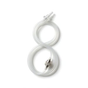 Disposable extension line with luer connectors, clear PVC, coiled, unpackaged